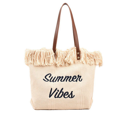 Bolsa de canvas com padrão de avestruz Ideal para passeios de verão e compras