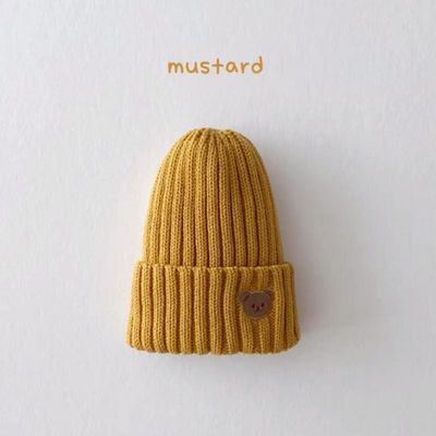 Outono Inverno Crianças Chapéus de malha de cor sólida para crianças meninas meninos 10x9.5cm bonés