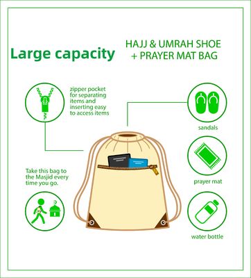 Logotipo personalizado HAJJ Saco de cordas resistente à água Mochila de cordas de sublimação