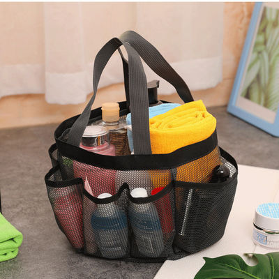 Saco de toque de praia de malha para armazenamento de cosméticos e roupas de banho femininos nas férias de verão