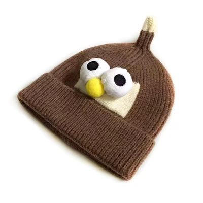 Unisex Inverno desenho animado chapéu de lã de gato irmão tricô chapéu de olho para meninos e meninas tendência