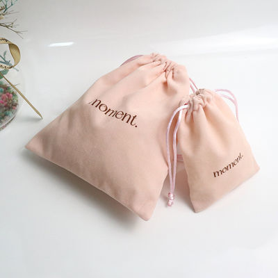 Saco de poeira de veludo rosa médio 30-50cm para embalagem cosmética de presente de cordas personalizadas