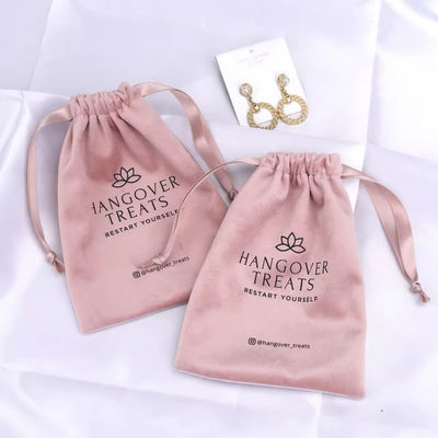 Saco de poeira de veludo rosa médio 30-50cm para embalagem cosmética de presente de cordas personalizadas