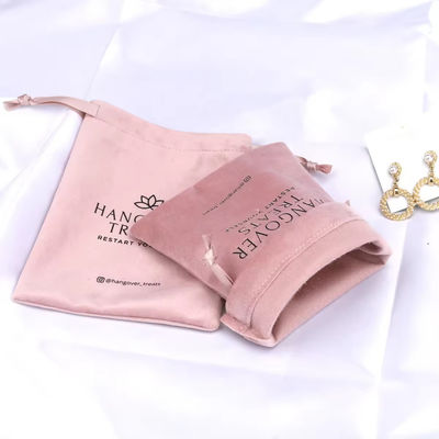 Saco de poeira de veludo rosa médio 30-50cm para embalagem cosmética de presente de cordas personalizadas