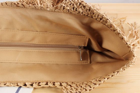 2024 Capacidade grande Mulheres Papel Palha Praia Tote Bolsa de Mão Com Tassel