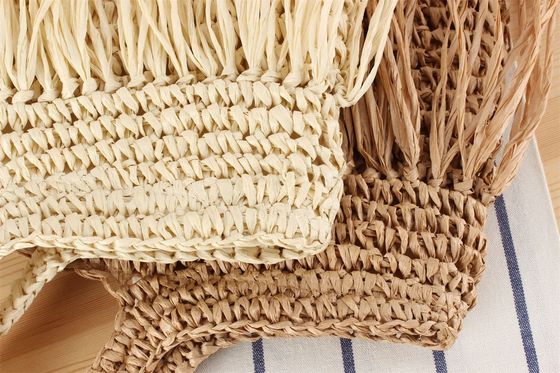 2024 Capacidade grande Mulheres Papel Palha Praia Tote Bolsa de Mão Com Tassel
