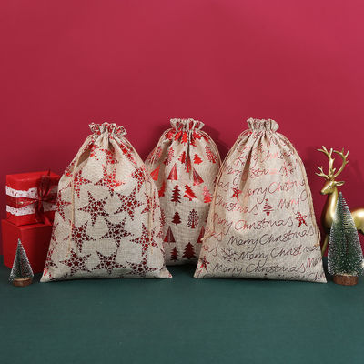 Sacos de Papai Noel ecológicos Sacos de cordas para mini presentes e embalagens de doces