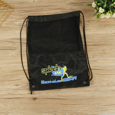 Bolsa de presente de poliéster de malha de cordas de tração Poliéster de nylon reciclado para bolsas desportivas reutilizáveis