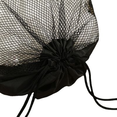 Bolsa de presente de poliéster de malha de cordas de tração Poliéster de nylon reciclado para bolsas desportivas reutilizáveis