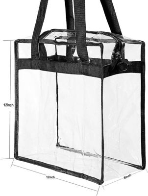 Companheiro de compras para mulheres Saco de PVC transparente com fecho de fecho e correia ajustável