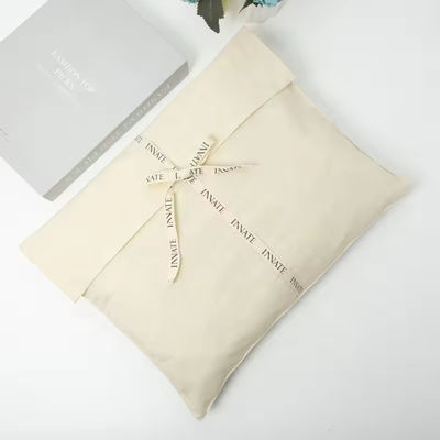 Saco de maquiagem de luxo cosmético de algodão reciclável com gravador de logotipo personalizado