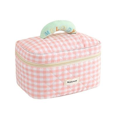 Saco de maquiagem de algodão colorido para viagens e armazenamento portáteis