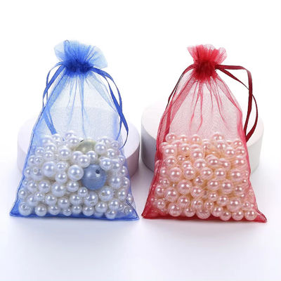 Logotipo Personalizável Soft-Loop Organza Sacos Pequenas Bolsas para Embalagens de Joias