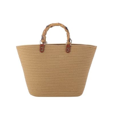 Mulheres elegantes Bolsa de palha de praia tecida Bolsa casual feita à mão Bolsas de ombro de rotão