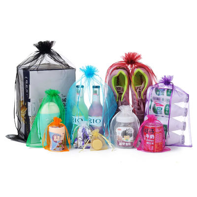 Logotipo Personalizável Soft-Loop Organza Sacos Pequenas Bolsas para Embalagens de Joias