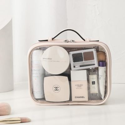 Mantenha seus cosméticos organizados com saco de maquiagem transparente e à prova d'água