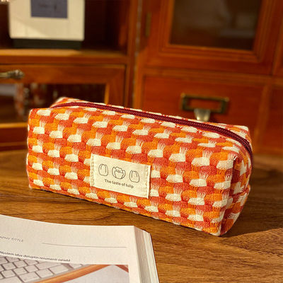 Bolsas de maquiagem de marca privada com impressão verificada Bolsa cosmética de viagem de poliéster reciclado