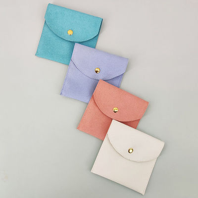 Logotipo personalizado Suede Jóias Brinco Bolsa com Caixa e Insert Pad OEM / ODM aceitável