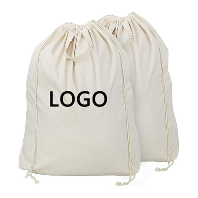 Logotipo de cor personalizado Impresso Portátil de algodão de lona de corda dupla Bolsa de pó reutilizável