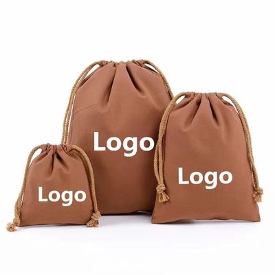 Logotipo de cor personalizado Impresso Portátil de algodão de lona de corda dupla Bolsa de pó reutilizável