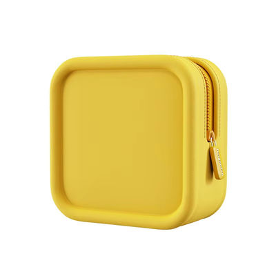 Saco de maquiagem de silicone quadrado com design e material impermeáveis