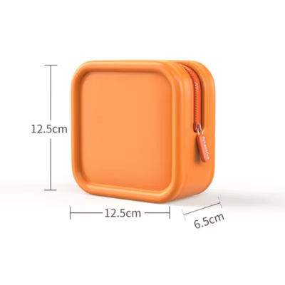 Saco de maquiagem de silicone quadrado com design e material impermeáveis