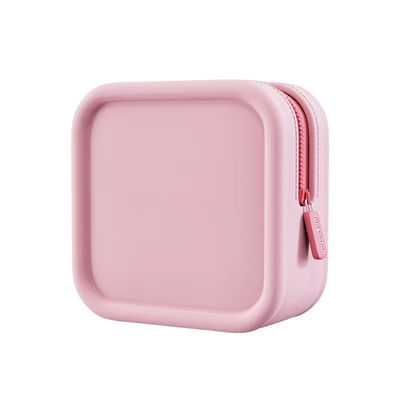 Saco de maquiagem de silicone quadrado com design e material impermeáveis