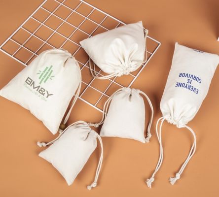 Saco de algodão personalizado com desenho animado e logotipo personalizado