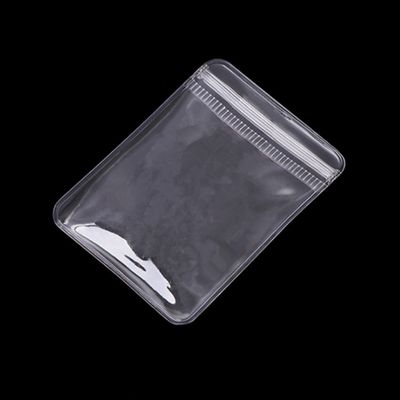 Bolsa de embalagem de bijuterias de fecho de fechadura personalizada PVC transparente Mini Bolsa de fechadura com logotipo reutilizável