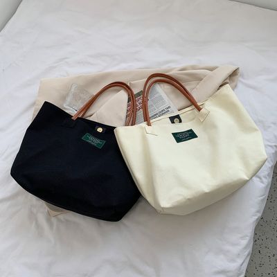 Última moda logotipo personalizado de lona bolso de grande capacidade bolsa de um único ombro estudante