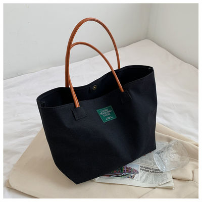 Última moda logotipo personalizado de lona bolso de grande capacidade bolsa de um único ombro estudante