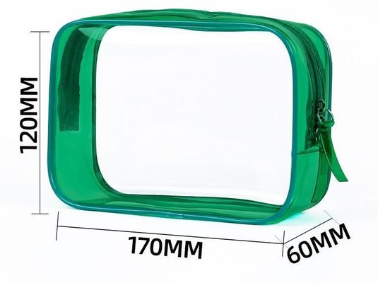 Logotipo personalizado Saco de maquiagem de PVC transparente Saco de higiene pessoal pequeno para mulheres Zipper duplo