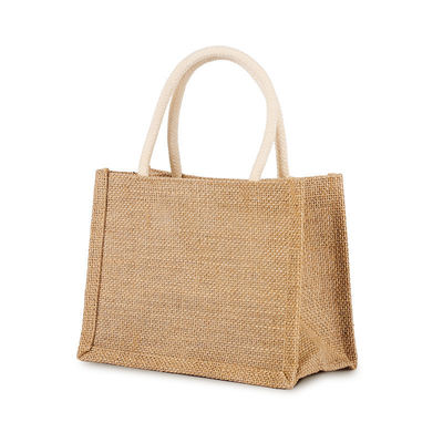Saco de juta aceitável OEM / ODM com logotipo personalizado para compras ecológicas reutilizáveis na praia