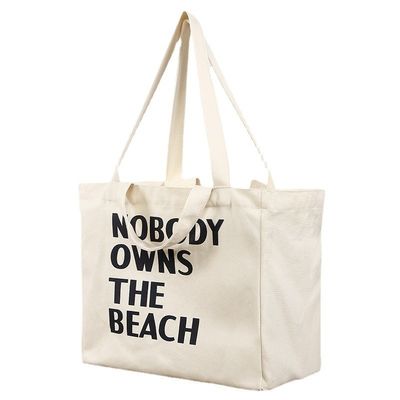 Sacos de compras de lona reutilizáveis de tamanho médio com design de impressão personalizado