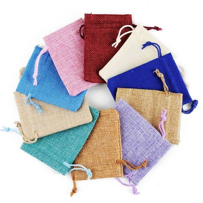 Saco de cordel de linho de impressão de logotipo personalizado à prova d'água para joias e armazenamento de produtos digitais