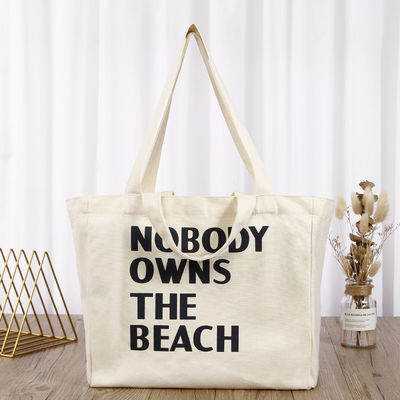 Sacos de compras de lona reutilizáveis de tamanho médio com design de impressão personalizado