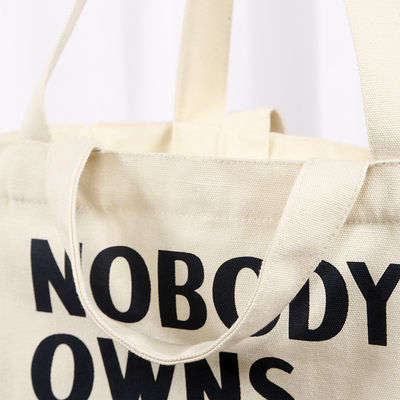 Sacos de compras de lona reutilizáveis de tamanho médio com design de impressão personalizado