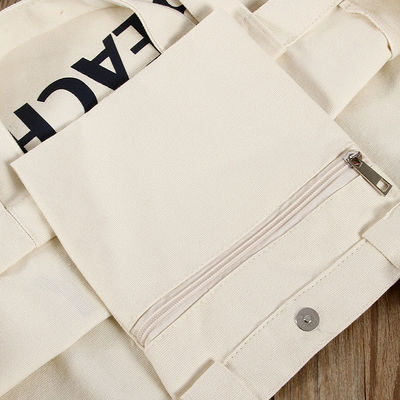 Sacos de compras de lona reutilizáveis de tamanho médio com design de impressão personalizado
