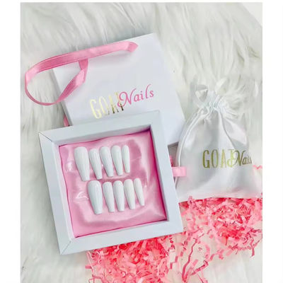 Logotipo personalizado Joias Bolsas de Veludo Rosa em Caixa de Presente de Slide Paper Embalagem para unhas