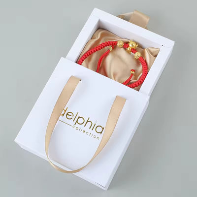 Logotipo personalizado Joias Bolsas de Veludo Rosa em Caixa de Presente de Slide Paper Embalagem para unhas