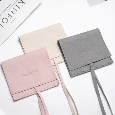 OEM/ODM Aceitável Bolsas de jóias de microfibra de camarão estilo luxuoso para logotipo personalizado