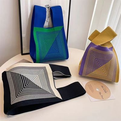 Logotipo manipulado Logotipo personalizado Popular Mulheres Bolsa de compras Bolsa de mão personalizada Bolsa tecida de poliéster Min
