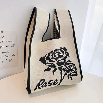 Logotipo manipulado Logotipo personalizado Popular Mulheres Bolsa de compras Bolsa de mão personalizada Bolsa tecida de poliéster Min