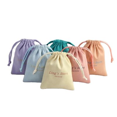 Medium Embalagem de compras Custom Pink Soft Canvas Impresso algodão Linho de sacos de cordas