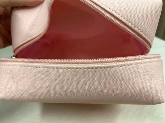 Imprimir padrão PU impermeável Ziplock Cosmético Saco de maquiagem Bolsa em Custom cor rosa doces