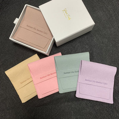 Logotipo personalizado Bolsa de embalagem de jóias de microfibra macia Opção de cor e logotipo personalizados