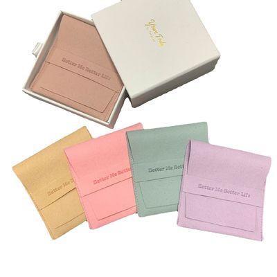 Logotipo personalizado Bolsa de embalagem de jóias de microfibra macia Opção de cor e logotipo personalizados
