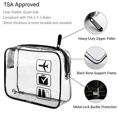 O mais novo saco cosmético de plástico PVC transparente com logotipo personalizado aceito
