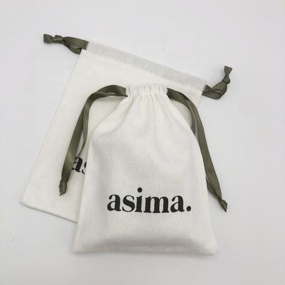 Bolsa de cordas de algodão Twill ecológica para embalagens personalizadas de joias de cores