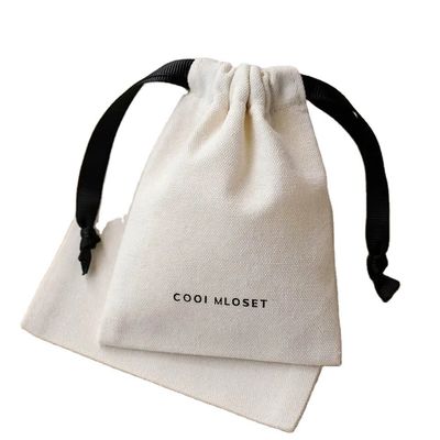 Bolsa de cordas de algodão Twill ecológica para embalagens personalizadas de joias de cores